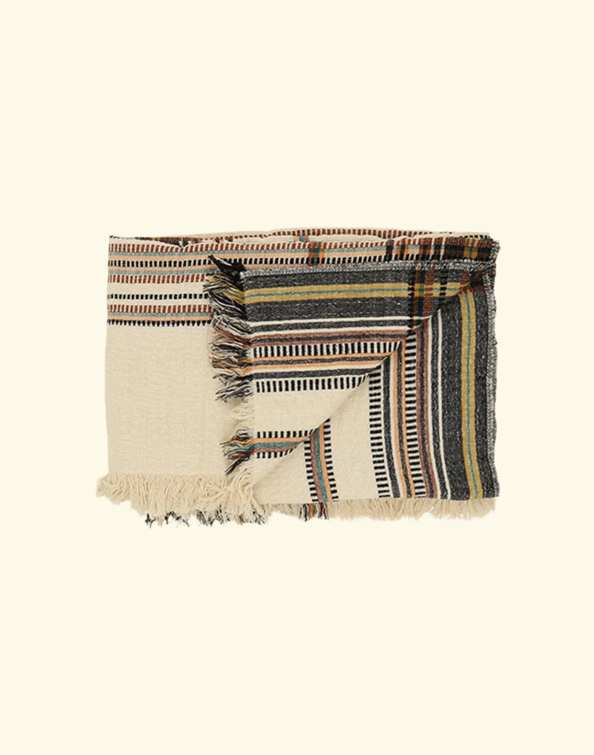 Plaid aus Leinen mit Stickerei
