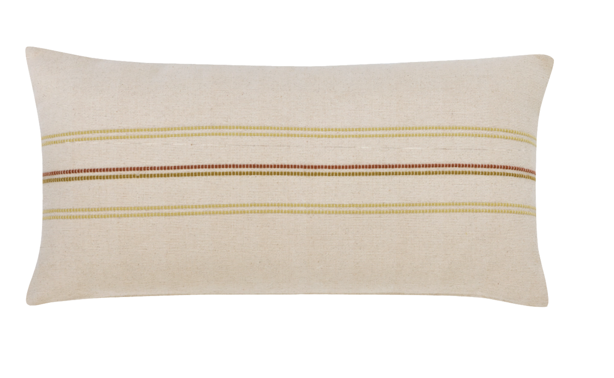 Handgewebtes Kissen "Naga Olive Lines"