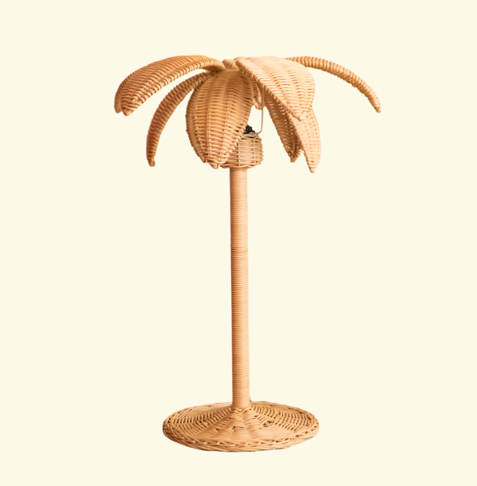 Rattan-Tischleuchte Palme