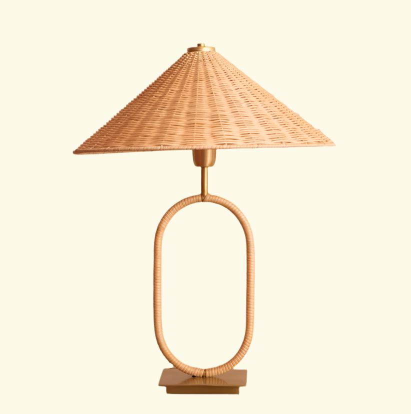 Tischleuchte aus Rattan