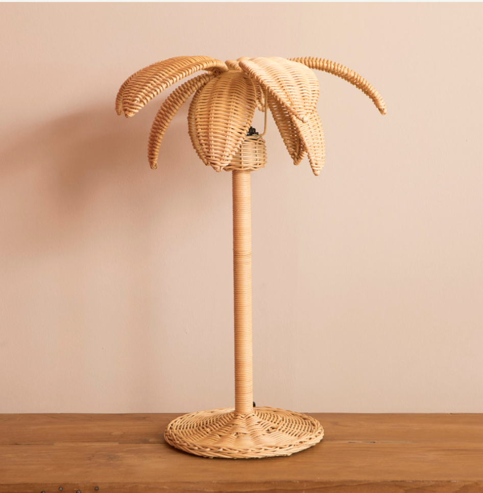 Rattan-Tischleuchte Palme